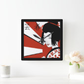 Rising Sun Geisha Vierkante Klok (Huis)