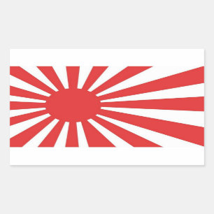 Rising Sun Japanse vlagvarken Rechthoekige Sticker
