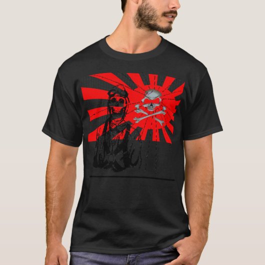 Rising Sun, Kamikaze Pilot, GothicSkullTattoo T-shirt (Voorkant)