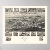 Rising Sun, MD Panoramic Map - 1907 Poster (Voorkant)
