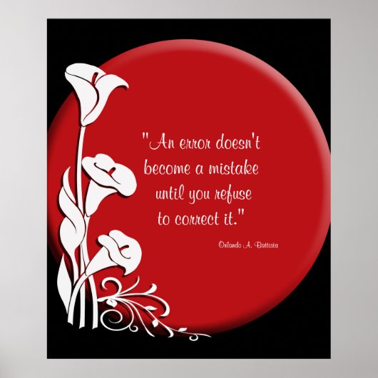 "Rising Sun" met Calla Lilies inspirerend quote Poster (Voorkant)