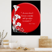 "Rising Sun" met Calla Lilies inspirerend quote Poster (Keuken)