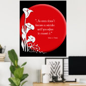 "Rising Sun" met Calla Lilies inspirerend quote Poster (Thuiskantoor)