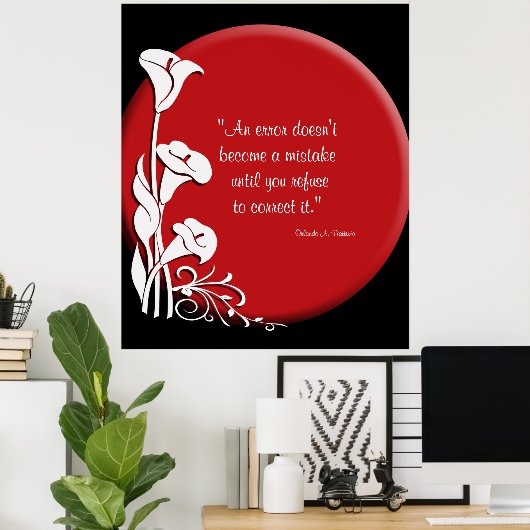 "Rising Sun" met Calla Lilies inspirerend quote Poster (Thuiskantoor)