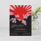 Rising Sun Sakura Bridal Shower Uitnodigingen (Staand voorkant)