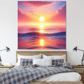 Rising Sun schilderij voor "Vaastu" Canvas Afdruk (Insitu (Slaapkamer))