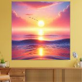 Rising Sun schilderij voor "Vaastu" Canvas Afdruk (Insitu (Woonkamer))