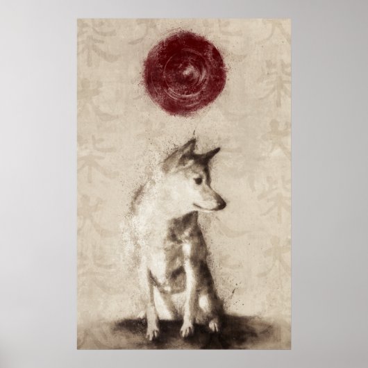 Rising Sun Shiba Inu Poster (Voorkant)