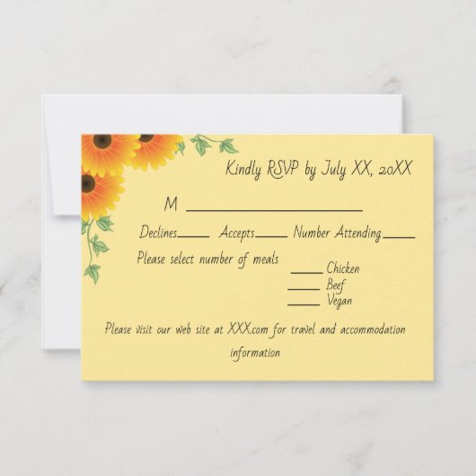 Rising Sunflower Response Kaart (Voorkant)