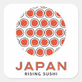 Rising Sushi Vierkante Sticker (Voorkant)