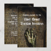 Rising Zombie Halloween Party Invitation Kaart (Voorkant / Achterkant)