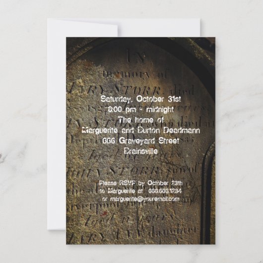 Rising Zombie Halloween Party Invitation Kaart (Achterkant)