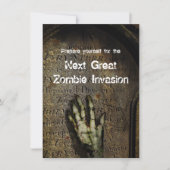 Rising Zombie Halloween Party Invitation Kaart (Voorkant)