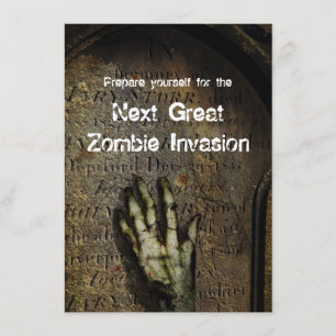 Rising Zombie Halloween Party Invitation Kaart