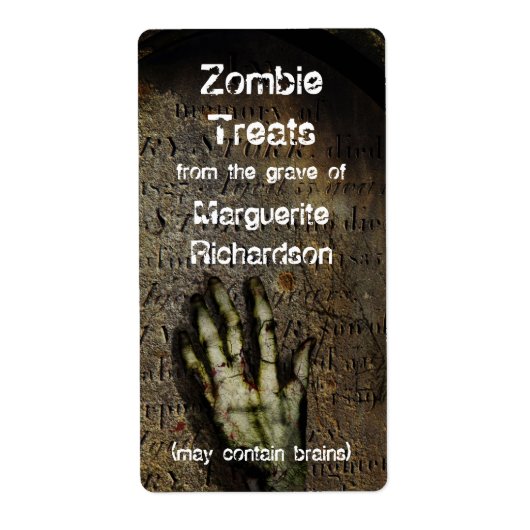 Rising Zombie Hand Halloween Baking Label (Voorkant)