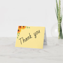 Rising Zonnebloem Dank u kaart