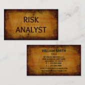 Risk Analyst Wood Grain Visitekaartje (Voorkant / Achterkant)