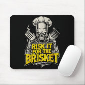 Risk It For The Brisket Funny Bbq Lovers Grill Smo Muismat (Met muis)