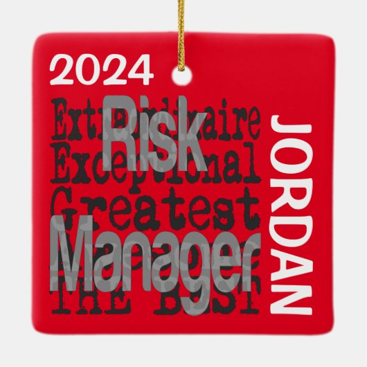Risk Manager Extraordinaire CUSTOM Keramisch Ornament (Achterkant)