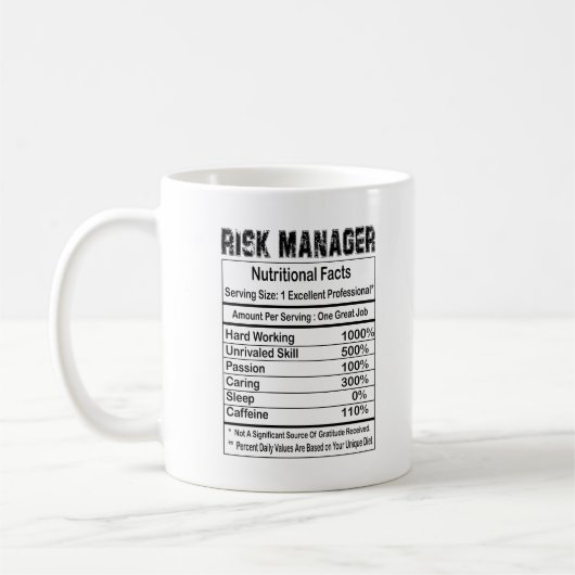 Risk Manager Nutrition Facts 11 oz Coffee Mug Koffiemok (Links)