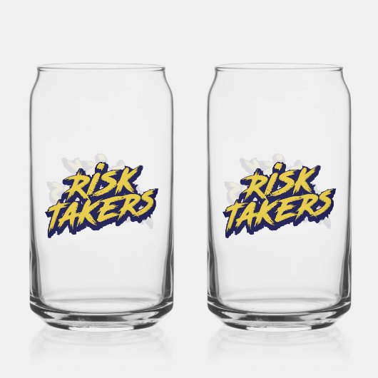 "Risk Takers" Urban Style Typography Blikvorm Glas (Voorkant)