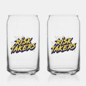 "Risk Takers" Urban Style Typography Blikvorm Glas (Achterkant)