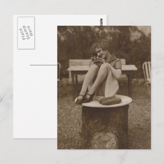  riskie Foto meisje Briefkaart (Voorkant / Achterkant)