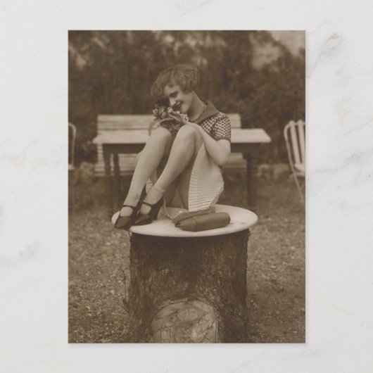  riskie Foto meisje Briefkaart (Voorkant)