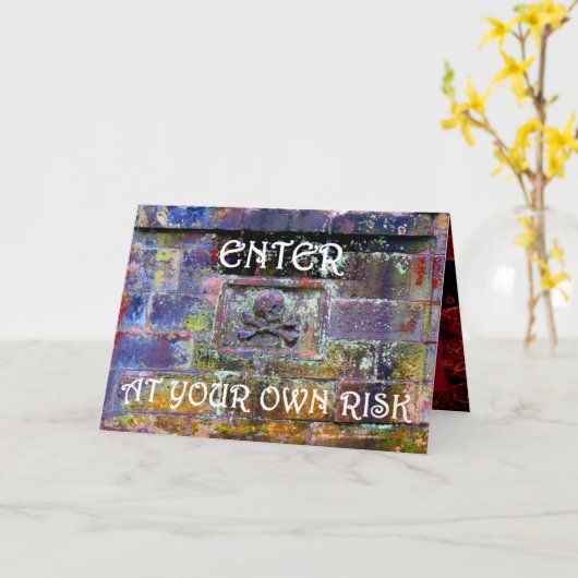 Risky Entrance, schedel & botten kaart (Gele Bloem)