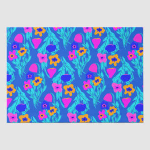 Riso Print bloemen kleuren helder Tissuepapier