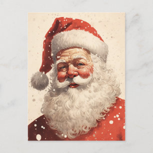 Risograph Stijl Santa Clause Art Feestdagenkaart