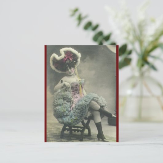 risque Dansende meisjesfoto Briefkaart (Staand voorkant)