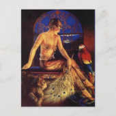 Risque Flapper Mode Girl & Exotic Pets Briefkaart (Voorkant)