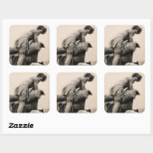 Risqué flappermeisje foto uit de jaren 1920 vierkante sticker (Vel)