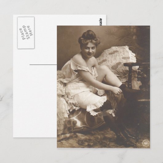 Risque  Frans briefkaart foto (Voorkant / Achterkant)