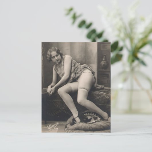 Risque frans foto briefkaart (Staand voorkant)