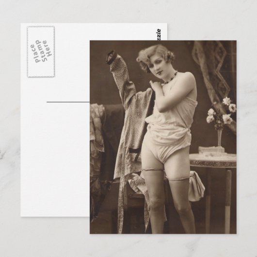 Risque frans foto briefkaart (Voorkant / Achterkant)