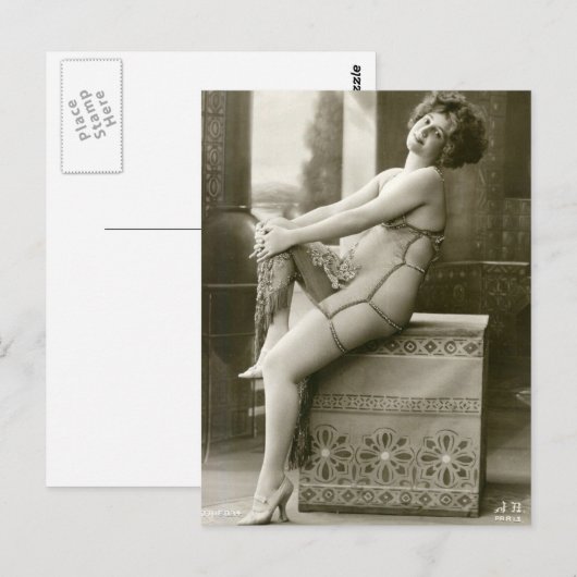 Risque frans foto briefkaart (Voorkant / Achterkant)