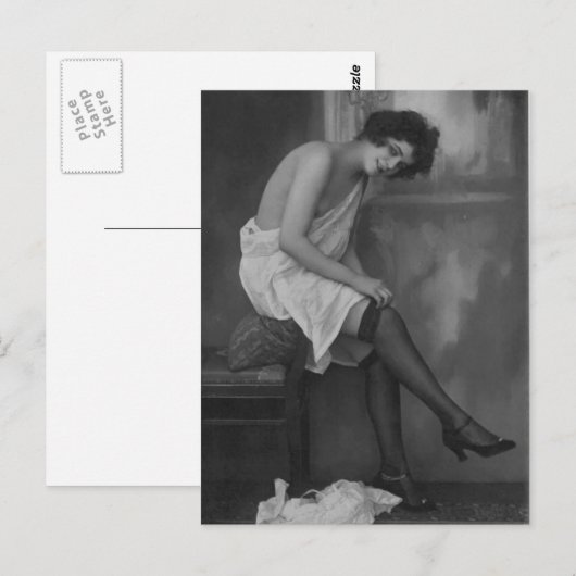 Risque frans foto briefkaart (Voorkant / Achterkant)