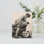 risque girl art deco 1920 foto briefkaart (Staand voorkant)