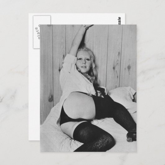 Risque  lingerie model briefkaart (Voorkant / Achterkant)