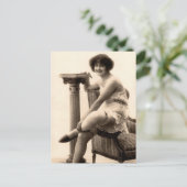 Risque  meisje Franse foto Briefkaart (Staand voorkant)