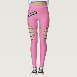 Risque Pink Prude Humor Funny Leggings