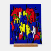 Risse im Blau, abstrakt Acryl Bord (Voorkant)