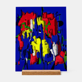 Risse im Blau, abstrakt Acryl Bord