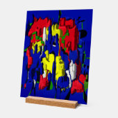 Risse im Blau, abstrakt Acryl Bord (Hoek)