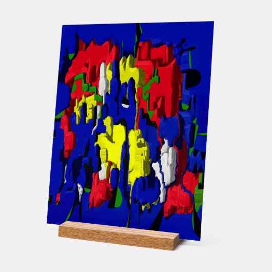 Risse im Blau, abstrakt Acryl Bord (Hoek)