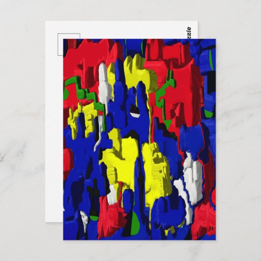 Risse im Blau, abstrakt Briefkaart (Voorkant / Achterkant)