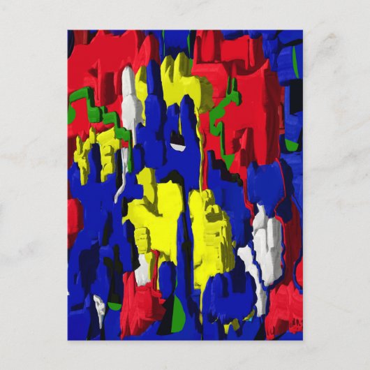 Risse im Blau, abstrakt Briefkaart (Voorkant)