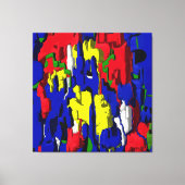 Risse im Blau, abstrakt Canvas Afdruk (Voorkant)